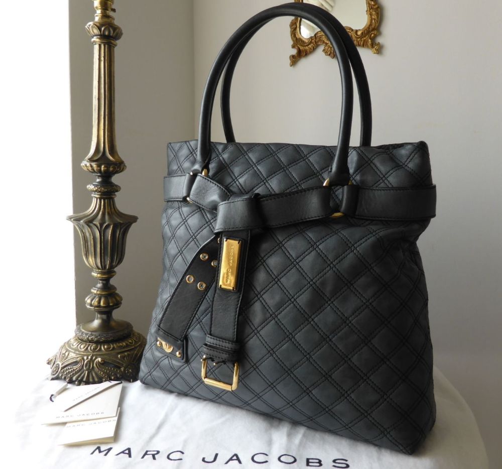 Marc Jacobs Casey Large Quilted Tote in Dark Steel Grey