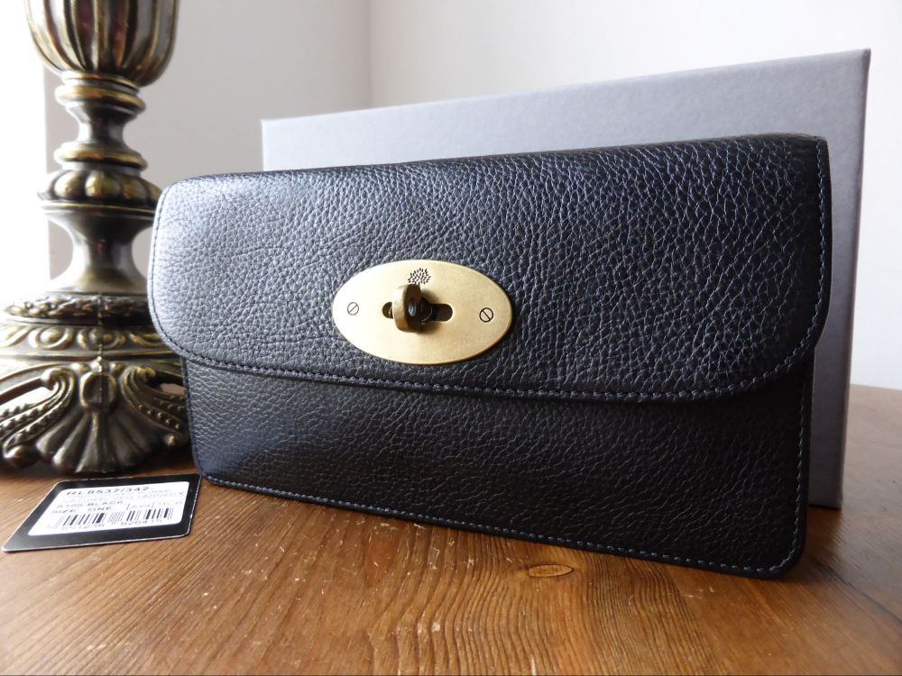 Mulberry Long Locked Purse in Black Natural Leather 