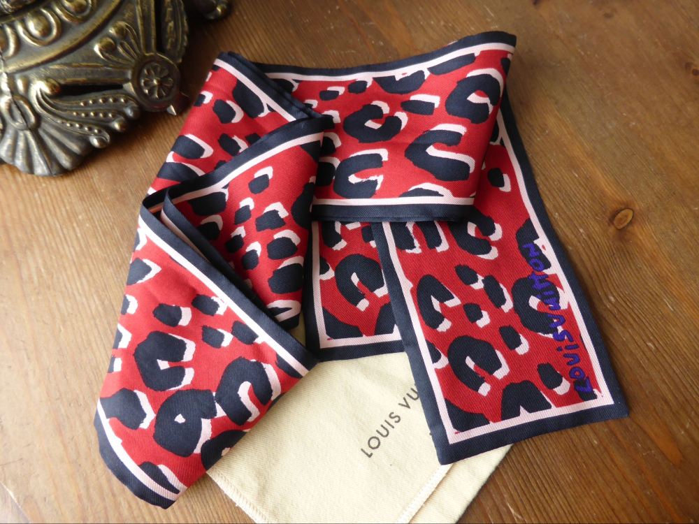 Louis Vuitton Stephen Sprouse Leopard Bandeau Red Silk Scarf - SOLD