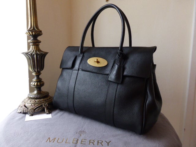 Mulberry Bayswater in Black Natural Leather with Soft Gold Hardware - SOLD