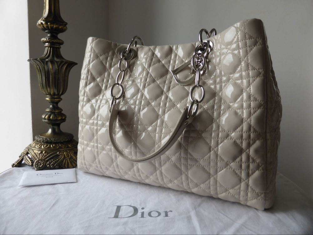 Dior Soft Large Shopping Tote in Linen Patent - SOLD