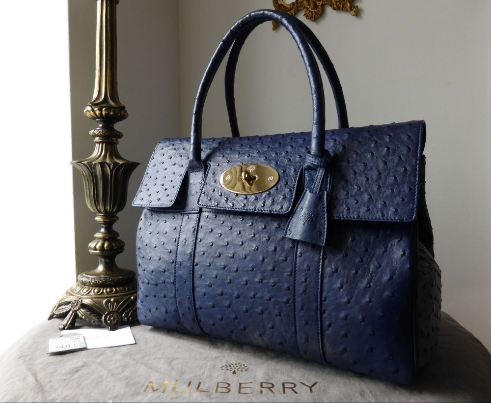 Mulberry Bayswater in Cosmic Blue Ostrich Leather