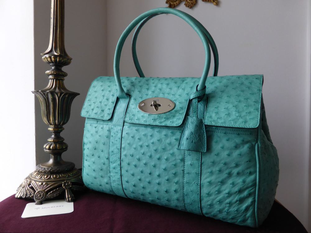 Mulberry Bayswater in Jade Green Ostrich Leather (Sub) - SOLD