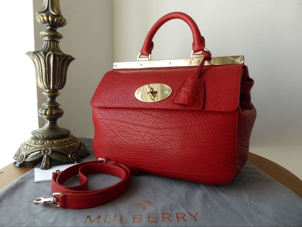 Mulberry Small Suffolk in Poppy Red Shrunken Calf Leather - SOLD