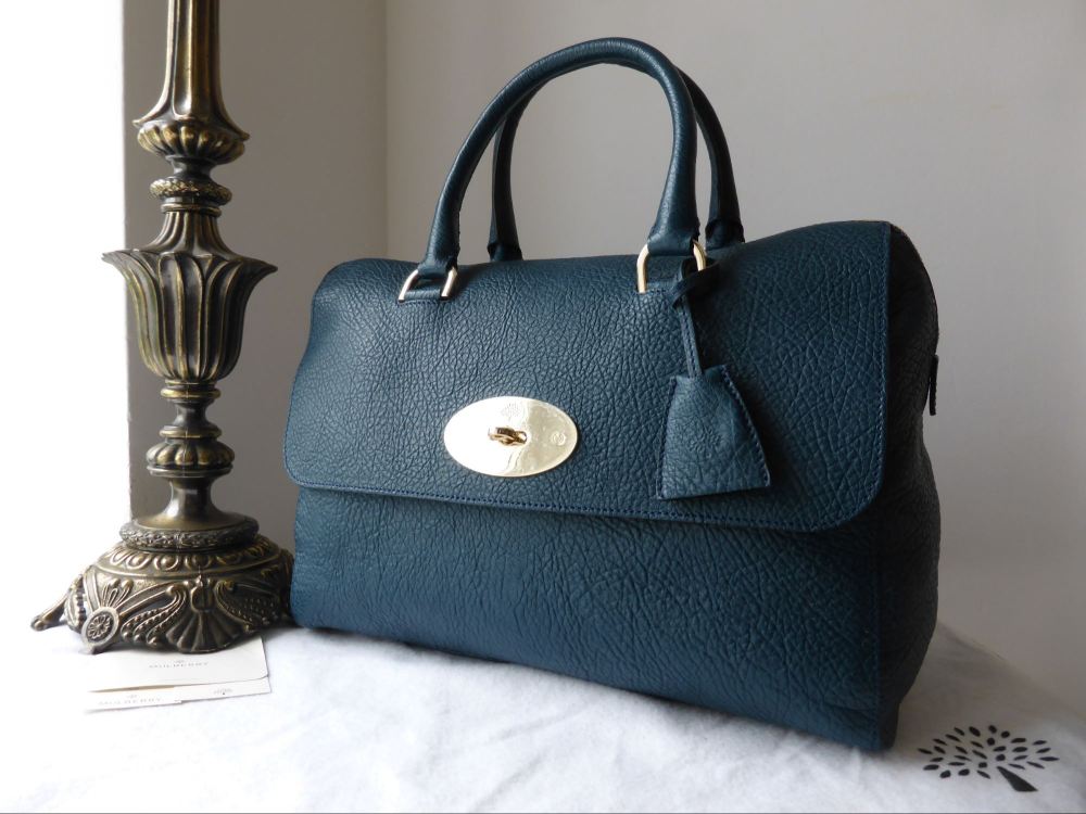 Mulberry Del Rey (Larger Sized) in Petrol Vegetable Tanned Lambskin - SOLD