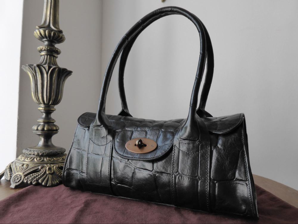 Mulberry Vintage Gosford Shoulder Bag in Black Congo Leather ref LA - SOLD