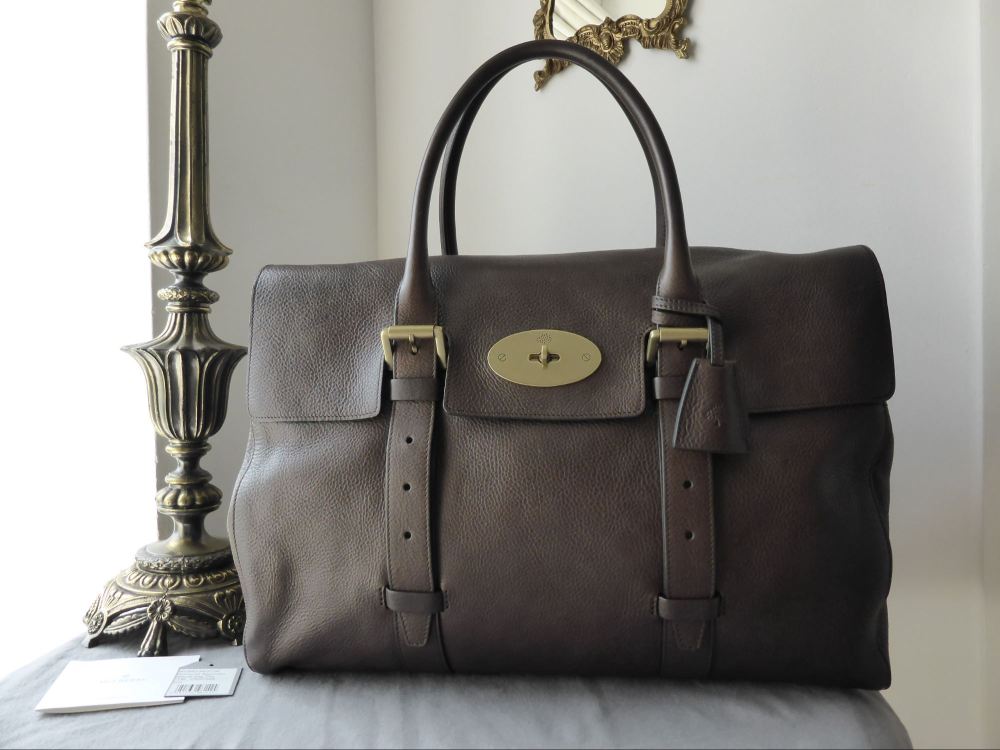 Mulberry Oversized Bayswater in Chocolate Natural Leather - SOLD
