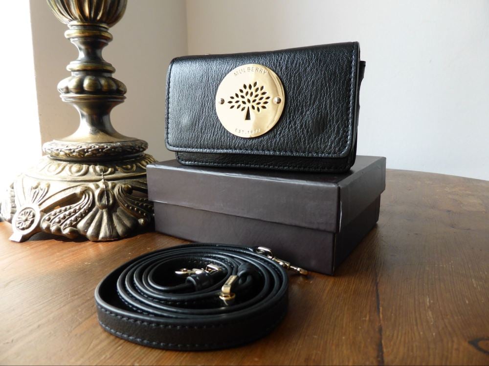 Mulberry Daria Mini Messenger in Black Soft Spongy Leather