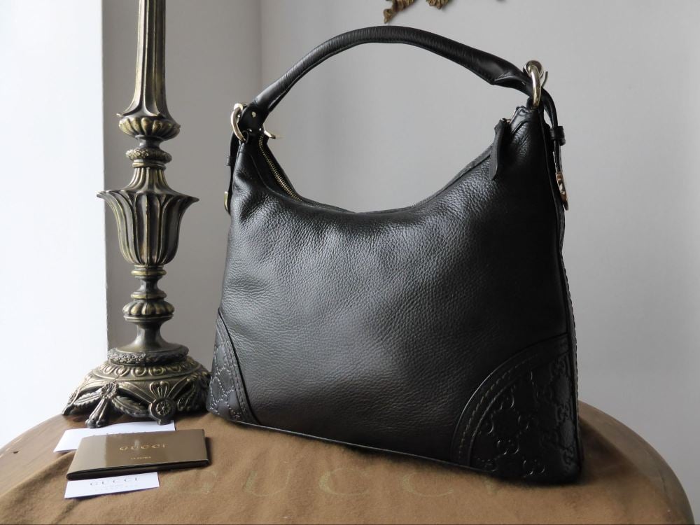 Gucci Signora Calfskin & Guccissima Leather Black Hobo - SOLD