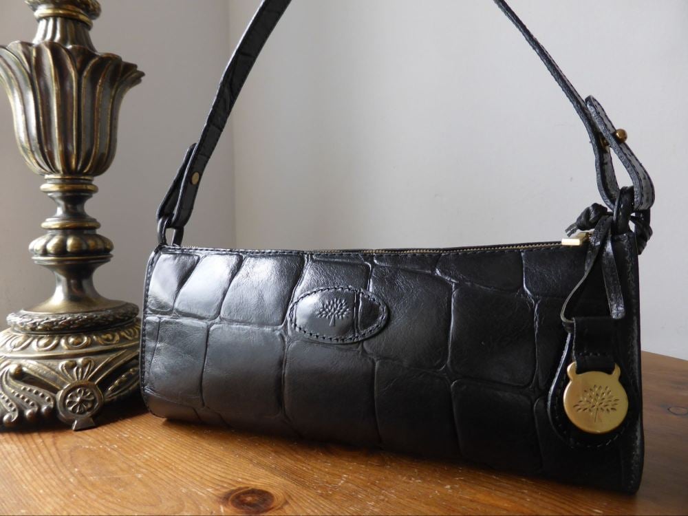 Mulberry Vintage Westbourne Baguette Bag in Black Congo Leather 