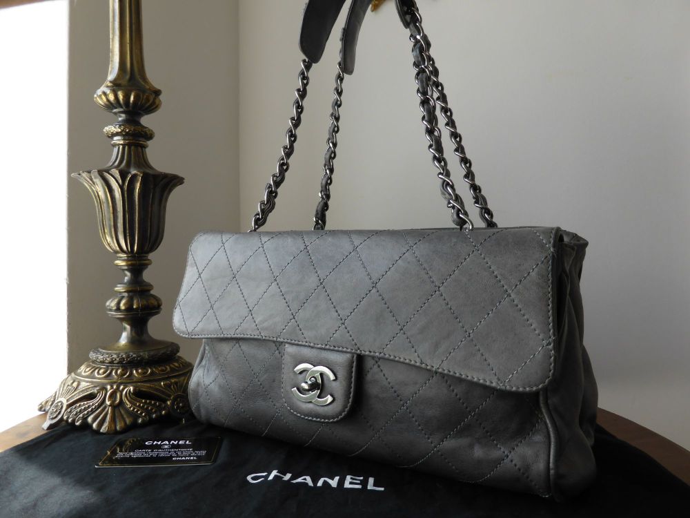 Chanel Ritz Shoulder Bag in Grey Washed Calfskin - SOLD