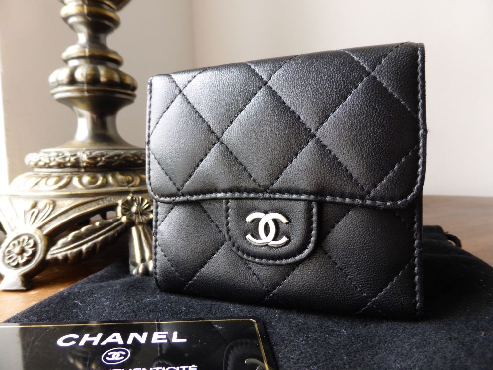 Chanel Dual Sided Flap Wallet in Black Quilted Lambskin - SOLD