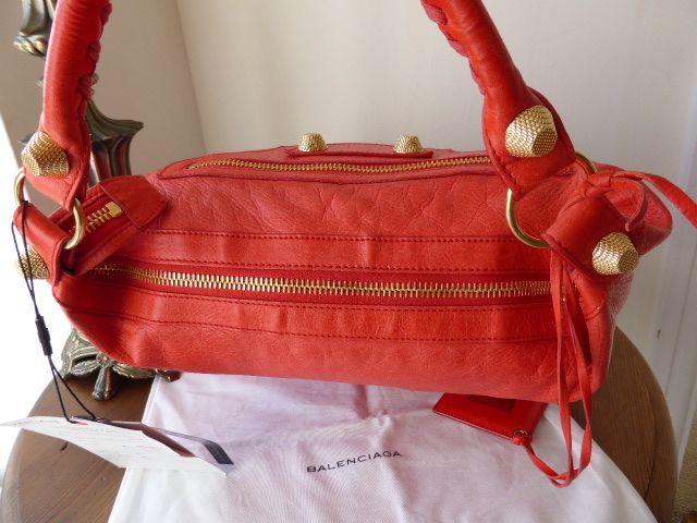 Balenciaga Giant Day in Coral Red Lambskin - SOLD