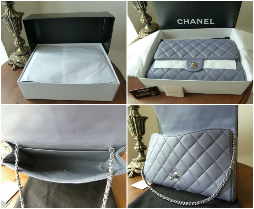 Chanel Large Clutch With Chain (CWC) Flap Bag in Lavender Lambskin with Silver Hardware - SOLD