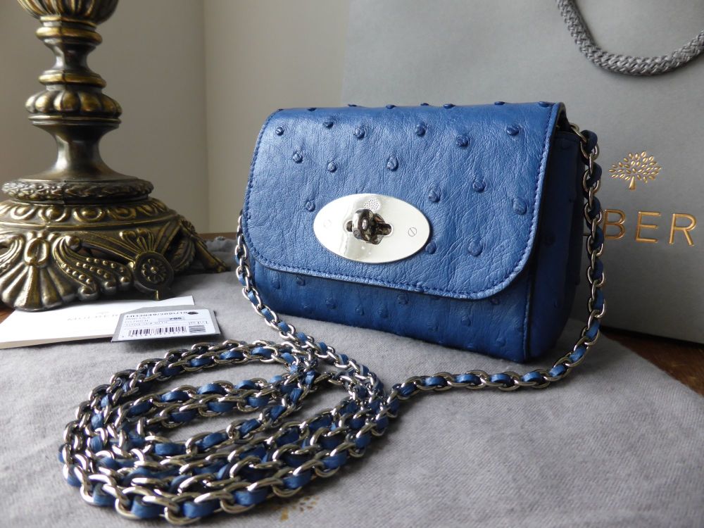 Mulberry Mini Lily in Sea Blue Ostrich Leather - SOLD