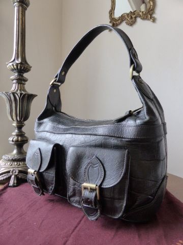 Mulberry Violet Shoulder Bag in Black Kenya Leather - SOLD