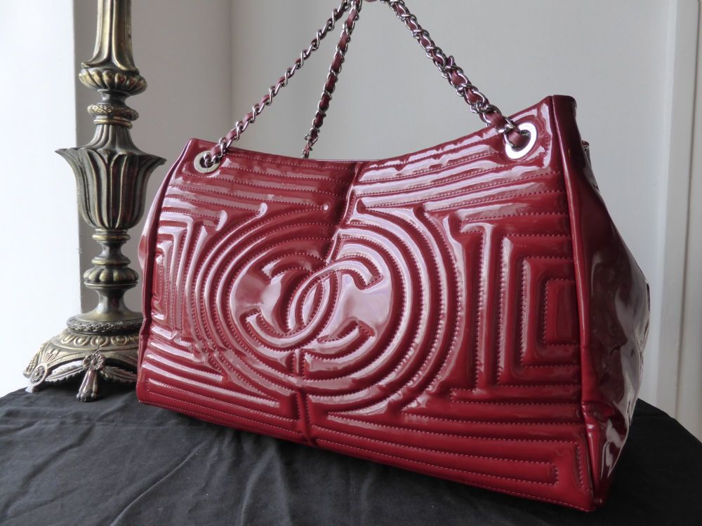 CHANEL Paris Shanghai Collection 2010 Shoulder Bag Dark Red Calfskin  Leather