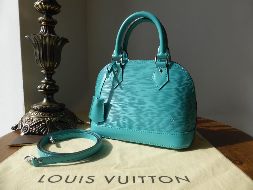 Louis Vuitton Alma BB Epi Leather Ocean Green Turquoise, Luxury