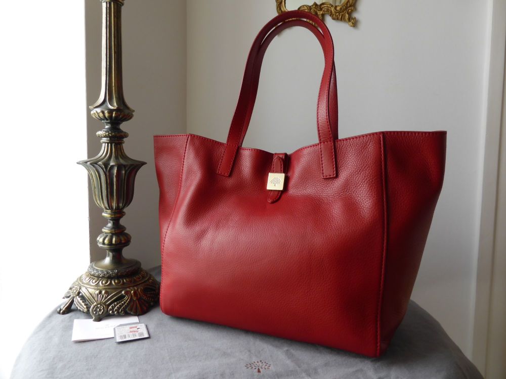 Mulberry Tessie Tote in Poppy Red Soft Small Grain Leather - SOLD