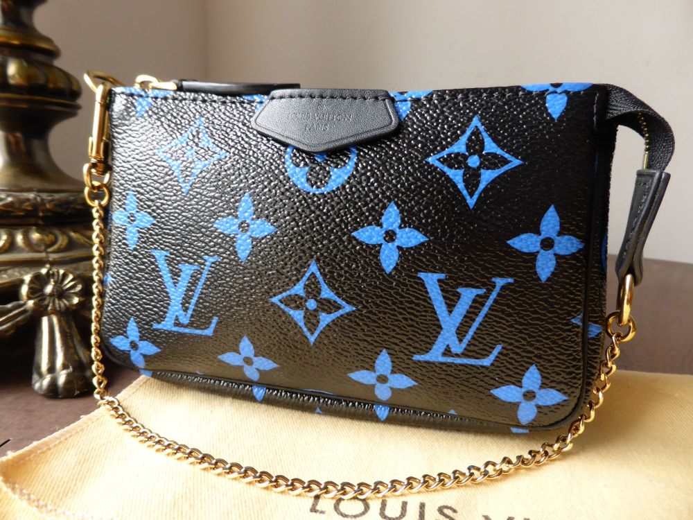 Louis Vuitton Colored Monogram Mini Pochette Accessories Blue Black