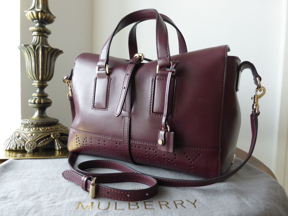 Mulberry Perforated Roxette Small in Oxblood Flat Calf - SOLD
