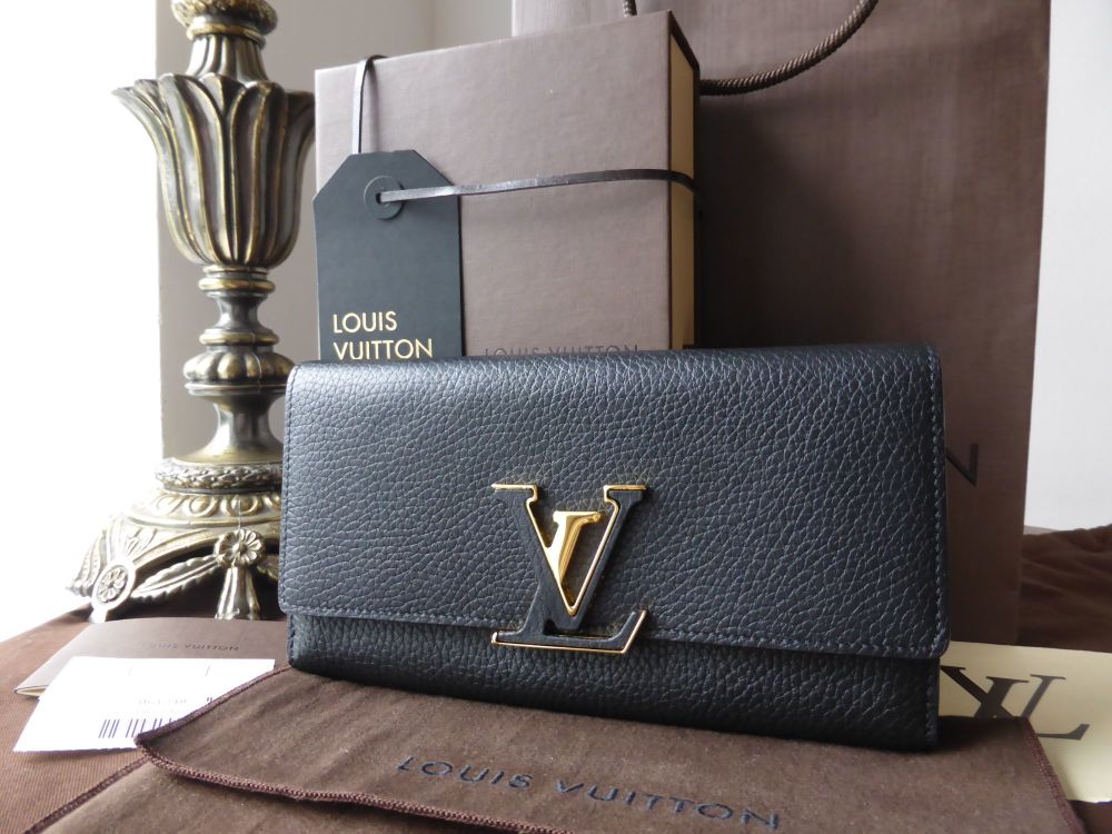 Louis Vuitton Capucines Wallet Noir - LVLENKA Luxury Consignment