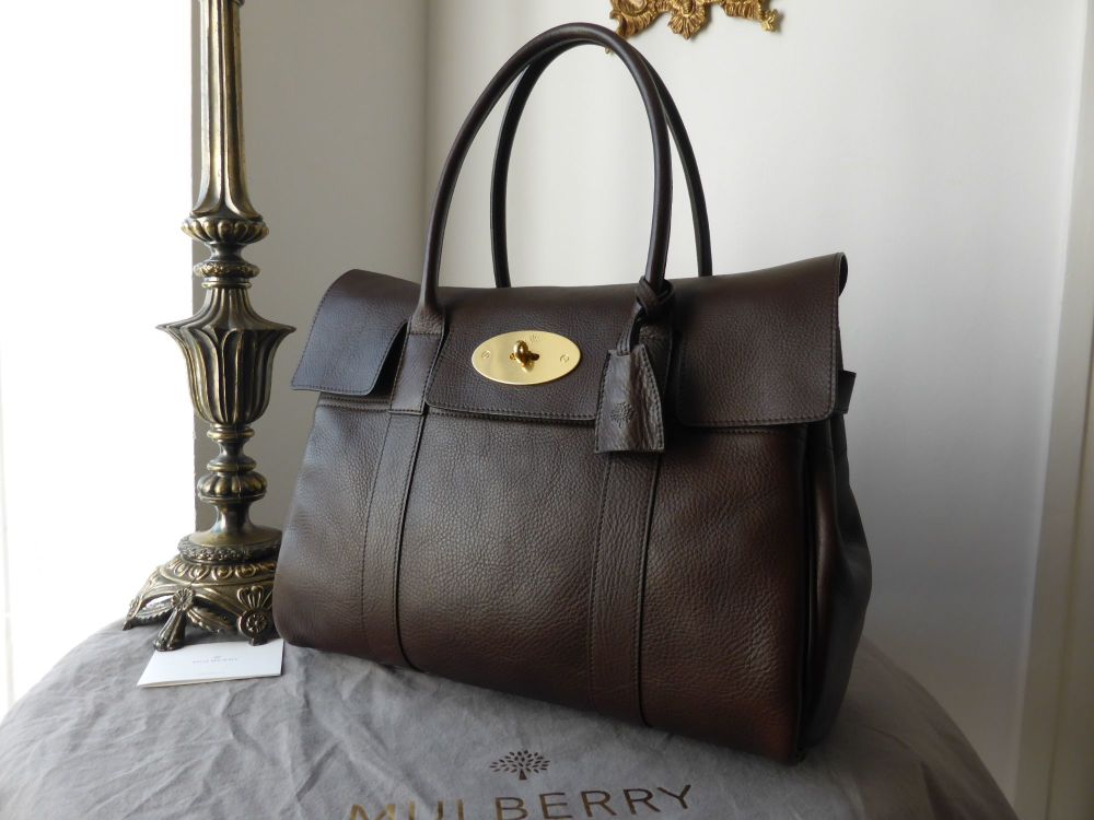Mulberry Bayswater in Chocolate Natural Leather with Brass Hardware - SOLD