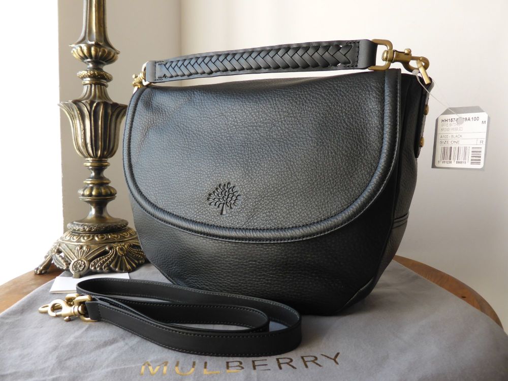 Mulberry Effie Satchel in Black Spongy Pebbled Leather - SOLD