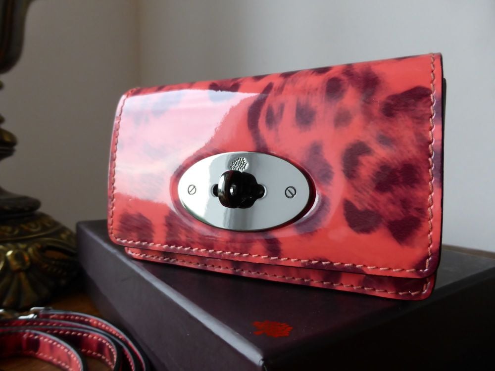 Mulberry Bayswater Mini Messenger in Coral Smudged Patent Leopard