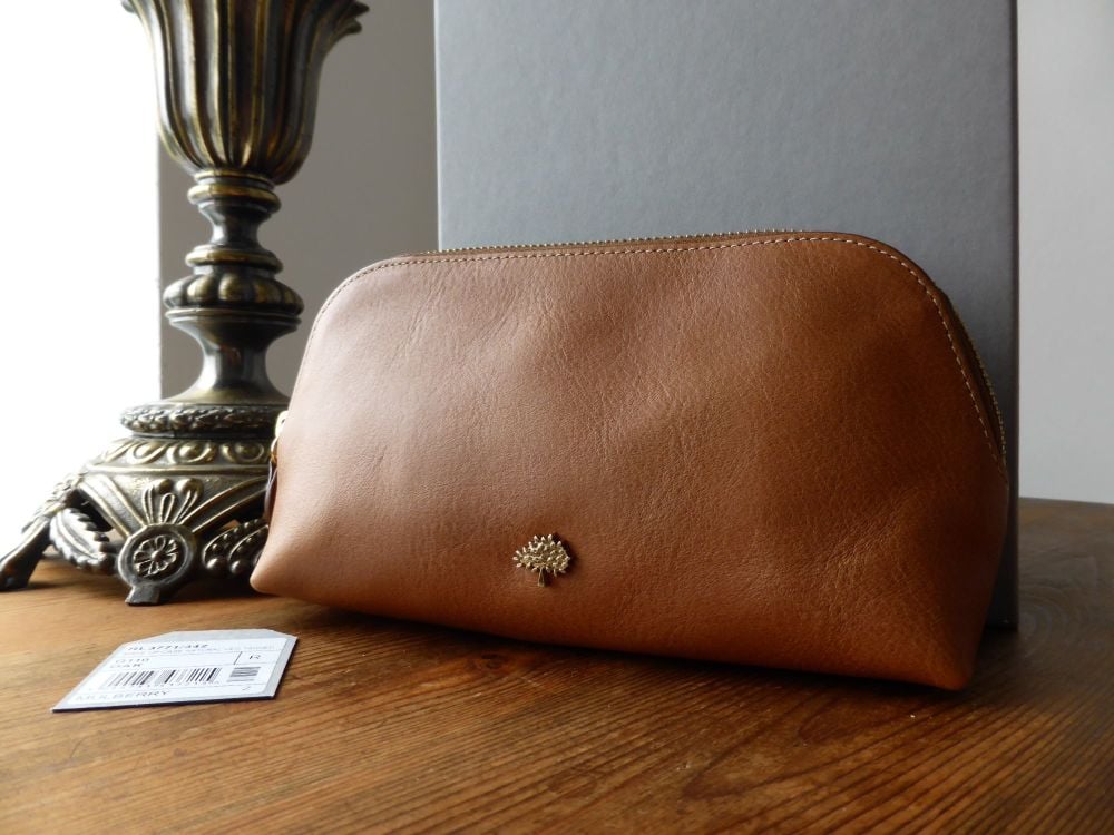 Mulberry Tree Make Up Bag in Oak Natural Leather - SOLD
