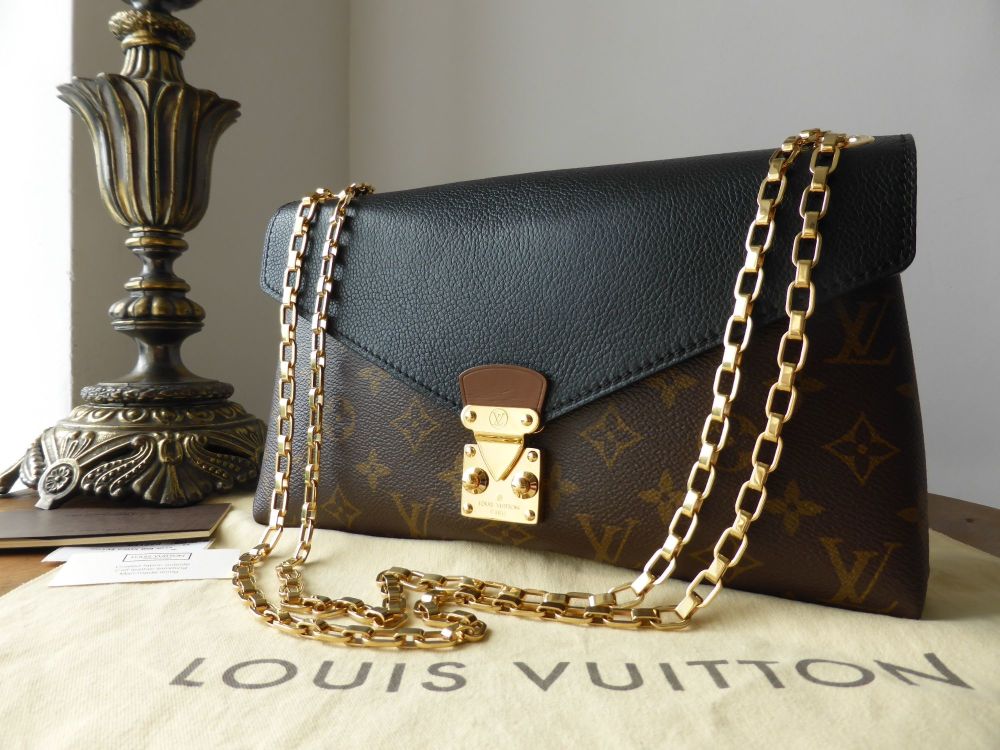 Louis Vuitton Noir Monogram Canvas And Leather Pallas Chain Bag