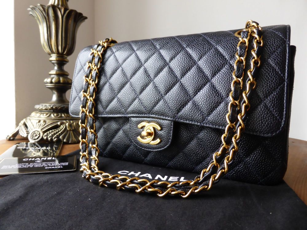 Chanel Classic 2.55 Medium Flap in Navy Blue Caviar with Gold Hardware -  SOLD
