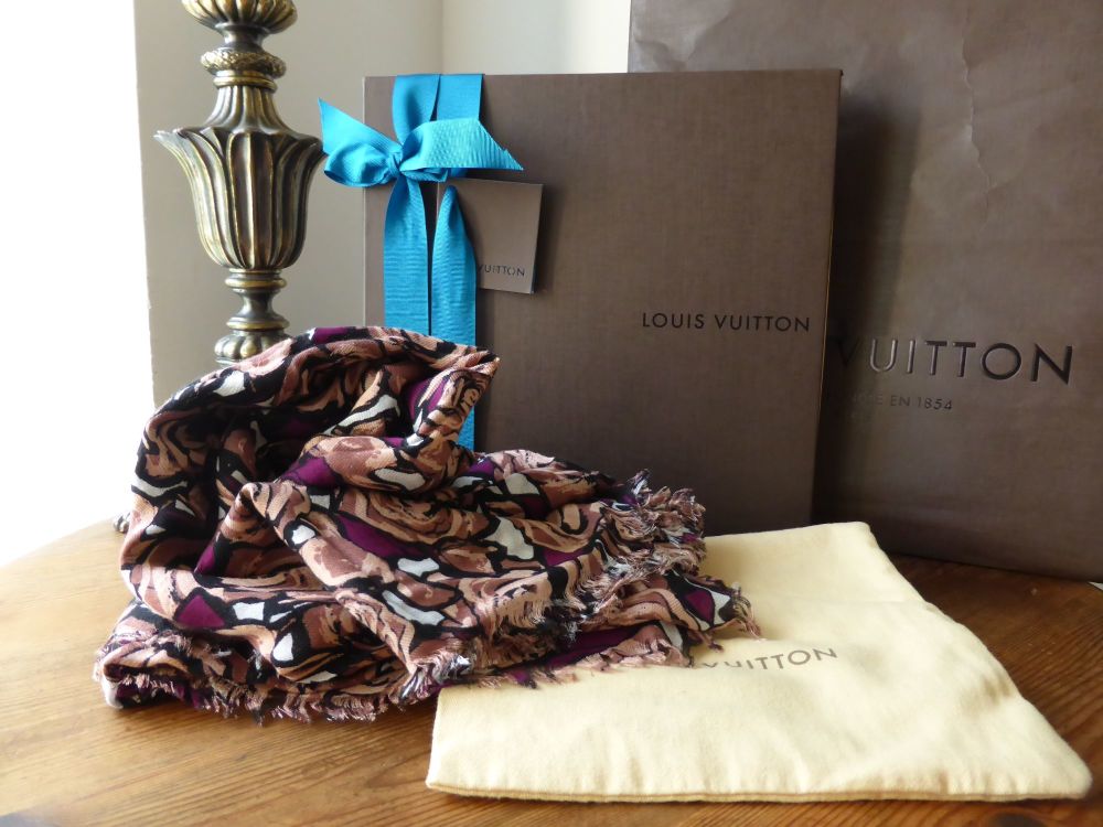 Louis Vuitton Rock N Roses Stole in Terracotta & Purple - New*