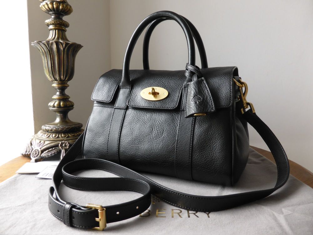 Mulberry Small Bayswater Satchel in Black Natural Leather - SOLD