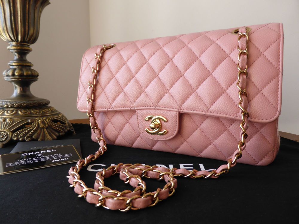 Chanel Classic 2.55 Medium Flap in Baby Pink Caviar with Gold Hardware ...