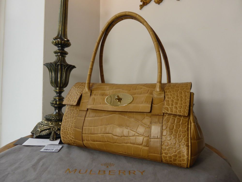 Mulberry East West Bayswater in Biscuit Brown Soft Croc Print - SOLD