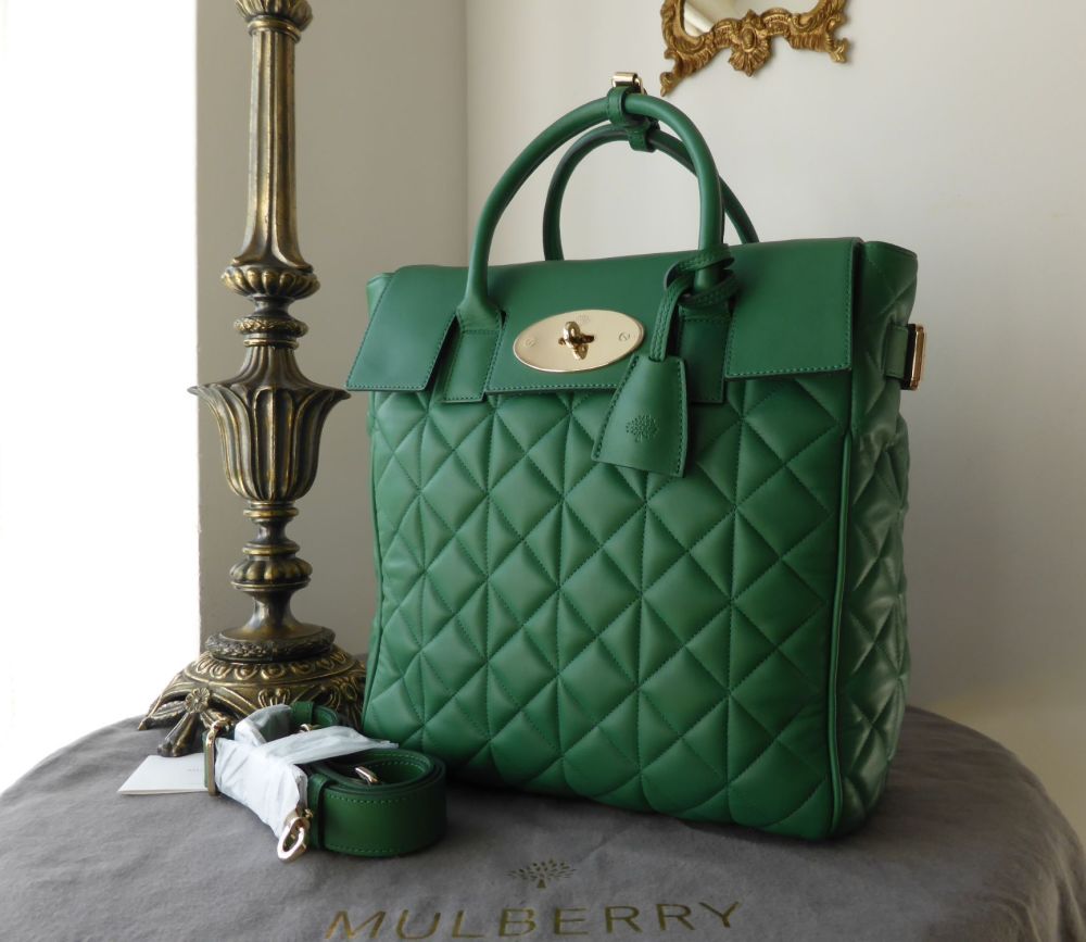 Mulberry Cara Delevingne Large Bag in Green Quilted Nappa - SOLD