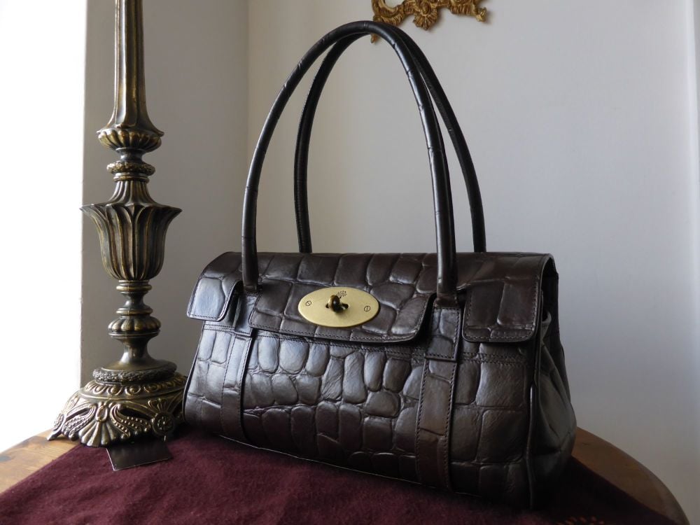 Mulberry East West Bayswater in Chocolate Printed Leather 