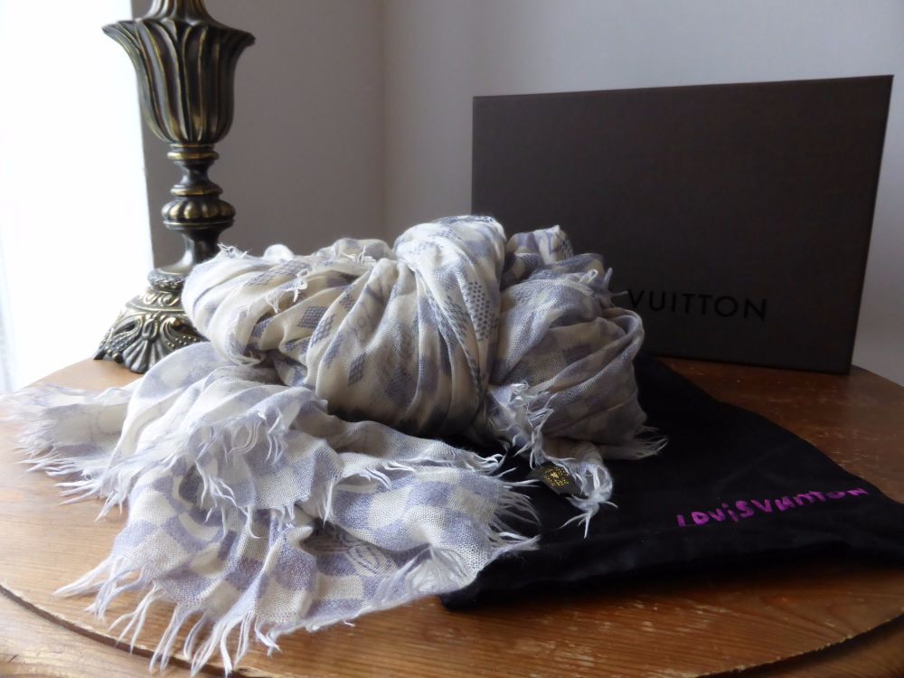 Louis Vuitton Stole in Damier Azur Cashmere and Silk 