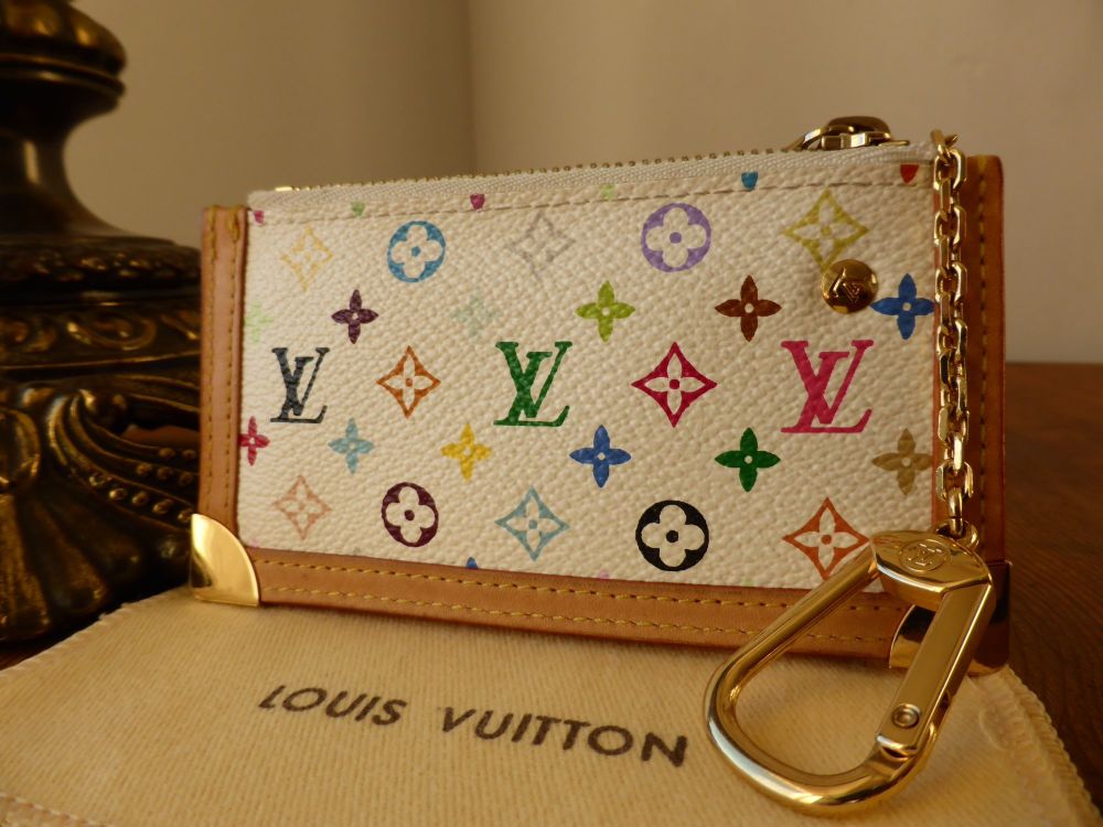 Louis Vuitton White Monogram Multicolore Canvas Key Pouch Louis
