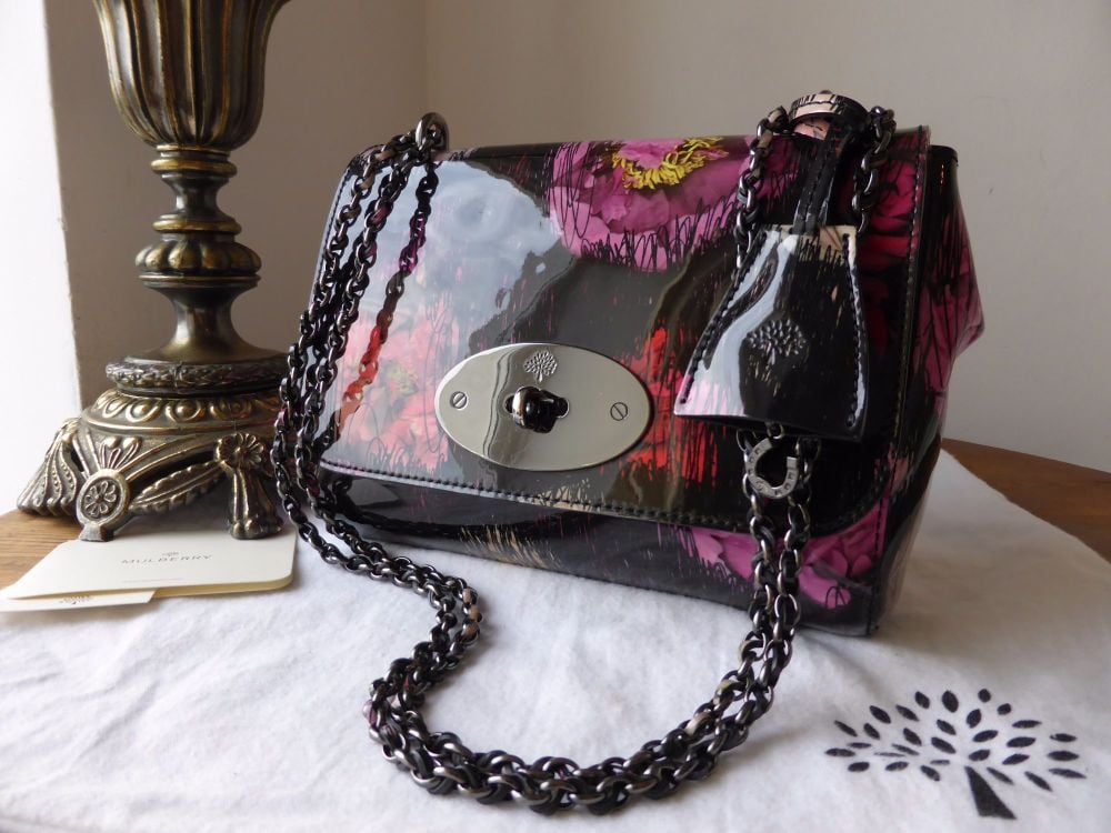 Mulberry Lily in Scribbly Floral Patent Leather 
