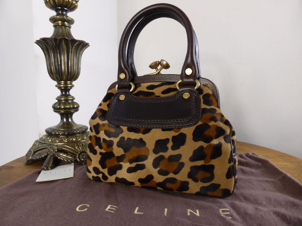 Celine Mini Boogie Fermoir in Leopard Haircalf - SOLD