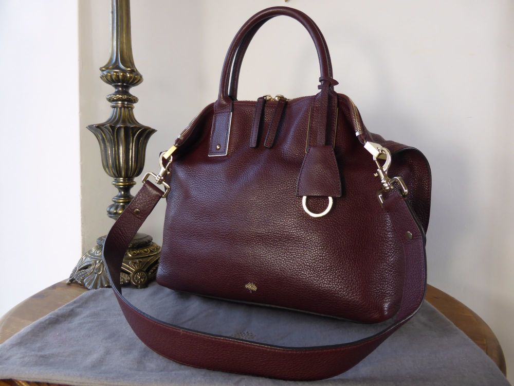 Mulberry Alice Small Zipped Tote in Oxblood Small Classic Grain Leather ...