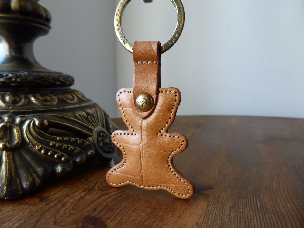 Mulberry Vintage Teddy Keyring in Blonde Oak Congo Leather