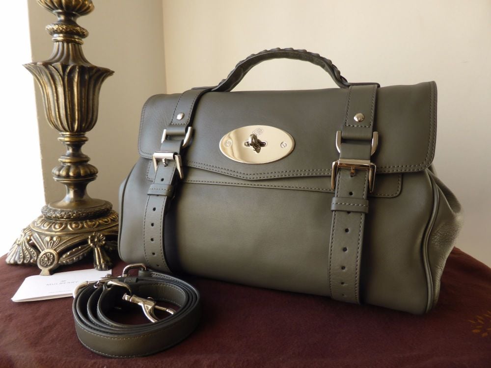 Mulberry Alexa  in Pavement Grey Silky Classic Calf leather 