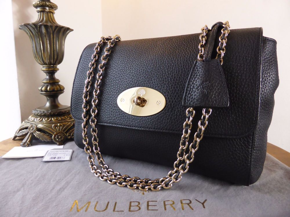 Mulberry Lily Medium in Black Soft Grain Leather with Shiny Gold Hardware - SOLD