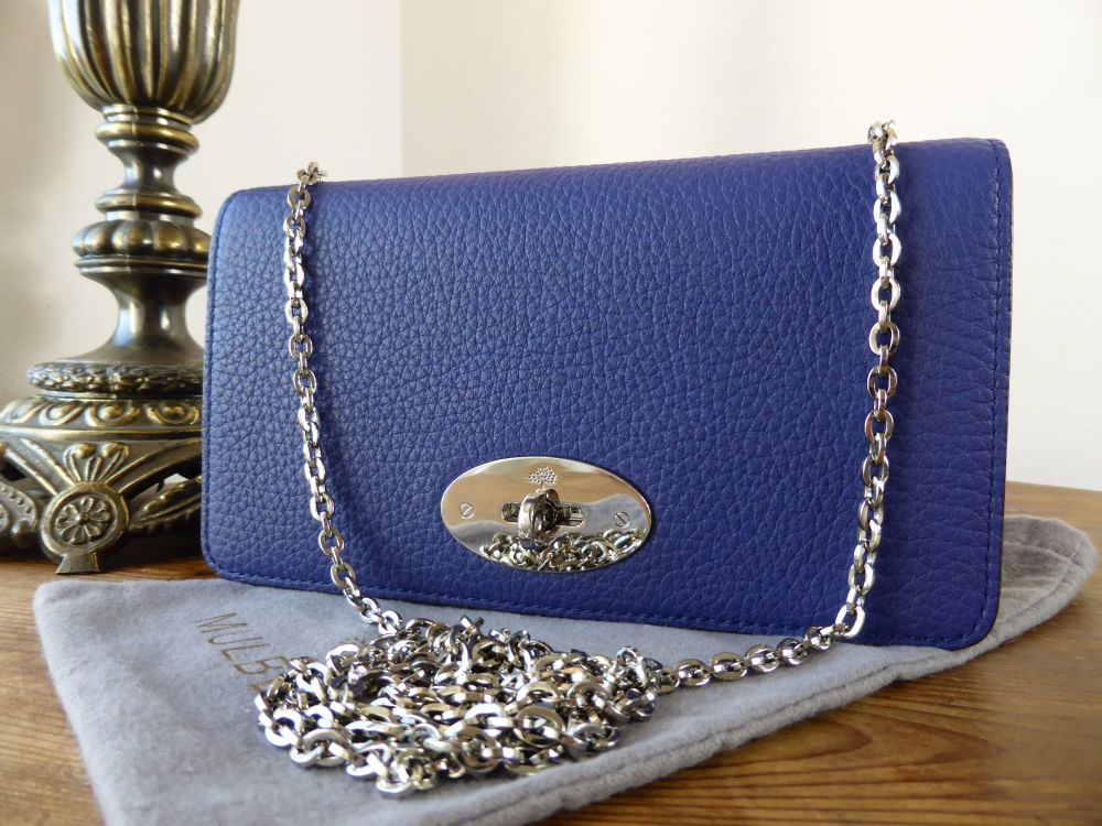 Mulberry Classic Bayswater Shoulder Clutch Wallet in Indigo Soft Grain Leather - SOLD