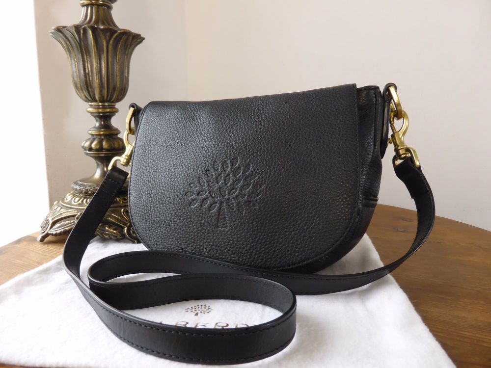 Mulberry Small Effie Satchel in Black Spongy Pebbled Leather (without Plait Top Handle) - SOLD