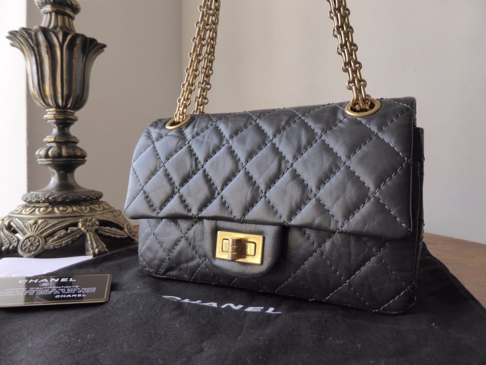 Chanel 224 Reissue Mademoiselle Flap in Grey Distressed Calfskin with Antiqued Gold Hardware - SOLD