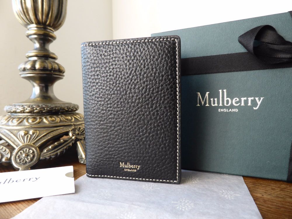 Mulberry Card Wallet in Black Natural Grain - SOLD